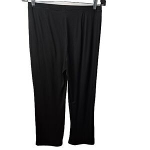 Eileen Fisher Women Black Straight-Leg Elastic Waistband Pull on Pants XS/Petite